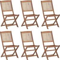 Berkfield Home Folding Outdoor Chairs 6 pcs Solid Acacia Wood in Brown