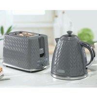Daewoo Grey 'Argyle' 1.7 Litre Jug Kettle & 2 Slice Toaster Set