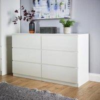 Home Source Chest 4 / 6 Drawers Spacious Bedroom Storage Unit Modern Organiser in White