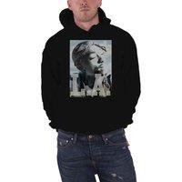 Tupac Shakur LA Skyline Portrait Hoodie in Black | Size: 2XL