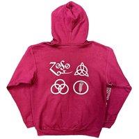 Led Zeppelin Symbols Hoodie in Red | Size: Large