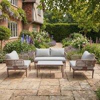 Artemis Home Soveria Outdoor Conversation Set - 2 Seat Sofa, 2 x Chairs + Table in Brown