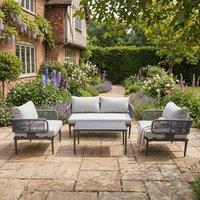 Artemis Home Soveria Outdoor Conversation Set - 2 Seat Sofa, 2 x Chairs + Table in Grey