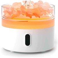 KDMD Himalayan Salt Aroma Diffuser - Night Light - USB-C - Flame Effect ( salt included) in White