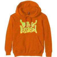 Billie Eilish Airbrush Flames Blohsh Pullover Hoodie in Orange | Size: XL