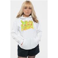 Billie Eilish Airbrush Flames Blohsh Hoodie in White | Size: Large