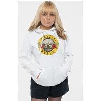 Guns N Roses Classic Band Logo Hoodie in White | Size: Medium