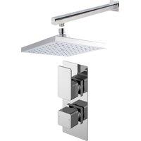 Balterley Empire Concealed Square Twin Shower Valve Arm Head Chrome in Silver