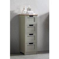 Home Discount Bath Vida Priano 4 Drawer Freestanding Unit Bathroom Storage in Grey