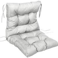 OUTSUNNY Garden Back Chair Cushion Patio Seat Cushion Pad for Outdoor & Indoor Use in Light Grey