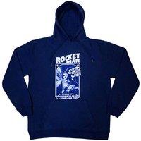 Elton John Rocketman Feather Suit Mono Pullover Hoodie in Blue | Size: XL