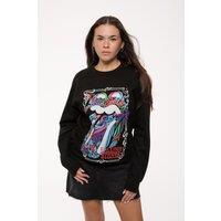 The Rolling Stones Colour Swirls Band Logo Sweatshirt in Black | Size: XL