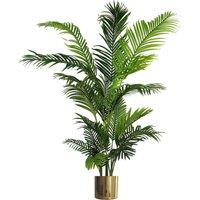 Leaf 180cm Artificial Palm Tree Extra Large Gold Planter in Green