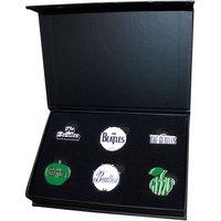 Beatles Band Logos Boxed Pin Badge Set in Black