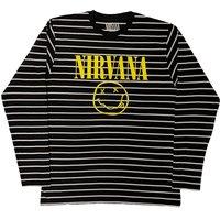 Nirvana Grunge Face Face Striped Sweatshirt in Black | Size: Large