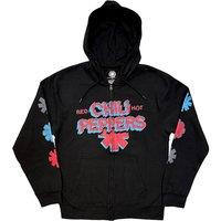 Red Hot Chili Peppers Shock Band Logo Zipped Hoodie in Black | Size: Large