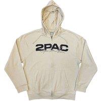 Rock Off officially Licensed Products Logo Portrait Zipped Hoodie in Light Sand | Size: Medium