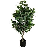 Leaf 100cm Realistic Artificial Ficus Tree / Plant Bush Ficus in Green