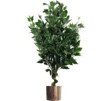 Leaf 110cm Realistic Artificial Ficus Tree / Plant Copper Planter in Green