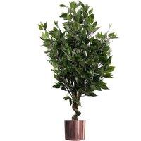 Leaf 110cm Artificial Evergreen Twist Ficus Tree Copper Planter in Green