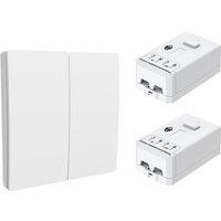 ENER-J 2 Gang Wireless Kinetic Switch & 2 WiFi RF Receivers White