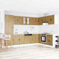 Berkfield Home Sink Base Cabinet "Porto" with Sink Artisan Oak 80x46x84, 5 cm Engineered Wood in Brown