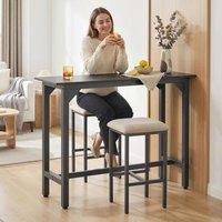 HOMCOM Bar Table Coffee Table with Adjustable Footpads Black Marble Effect