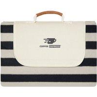Vinga Alba RPET Striped Picnic Blanket 0.5cm x 200cm x 150cm in Black | Size: 0.5 cm x 200 cm x 150 cm