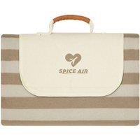 Vinga Alba RPET Striped Picnic Blanket 0.5cm x 200cm x 150cm in Brown | Size: 0.5 cm x 200 cm x 150 cm