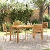 Berkfield Home 5 Piece Garden Dining Set Beige Poly Rattan Acacia
