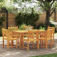 Berkfield Home 7 Piece Garden Dining Set Solid Wood Acacia in Brown