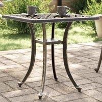 Berkfield Home Garden Table Bronze 53x53x53 cm Cast Aluminium in Brown | Size: 53 x 53 x 53 cm