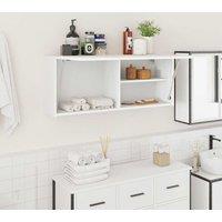 Berkfield Home Bathroom Wall Cabinet White 100x25x40 cm Engineered Wood | Size: 100 x 25 x 40 cm