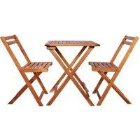 Berkfield Home 3 Piece Folding Bistro Set Solid Acacia Wood in Brown