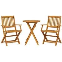 Berkfield Home 3 Piece Folding Bistro Set Solid Wood Acacia in Brown