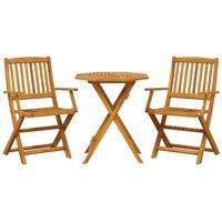 Berkfield Home 3 Piece Folding Bistro Set Solid Wood Acacia in Brown