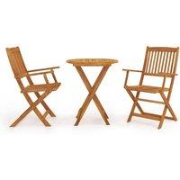 Berkfield Home 3 Piece Folding Bistro Set solid Acacia Wood in Brown