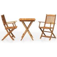 Berkfield Home 3 Piece Folding Garden Dining Set Solid Acacia Wood in Brown