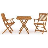 Berkfield Home 3 Piece Folding Garden Dining Set Solid Acacia Wood in Brown