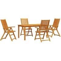 Berkfield Home 5 Piece Garden Dining Set Solid Acacia Wood Foldable