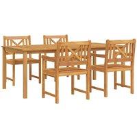 Berkfield Home 5 Piece Garden Dining Set Solid Wood Acacia in Brown