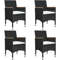 Berkfield Home 5 Piece Garden Dining Set with Cushions Black