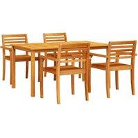 Berkfield Home 5-Piece Garden Dining Set in Solid Acacia Wood in Brown