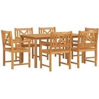 Berkfield Home 7 Piece Garden Dining Set Solid Wood Acacia in Brown