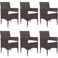 Berkfield Home 7 Piece Garden Dining Set with Cushions Brown