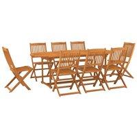 Berkfield Home 9 Piece Garden Dining Set Solid Acacia Wood in Brown