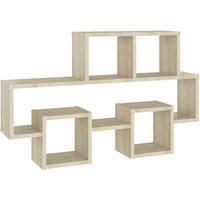 Berkfield Home Car-shaped Wall Shelf Sonoma Oak 82x15x51 cm Engineered Wood in Light Oak | Size: 82 x 15 x 51 cm
