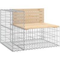 Berkfield Home Garden Bench Gabion Design 92x71x65.5 cm Solid Wood Pine in Brown