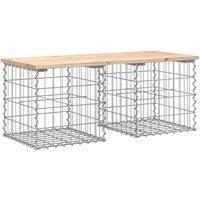 Berkfield Home Garden Bench Gabion Design 103x44x42 cm Solid Wood Pine in Brown | Size: 103 x 44 x 42 cm
