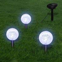 Berkfield Home Garden Lights 6 pcs LED with Spike Anchors & Solar Panels in White